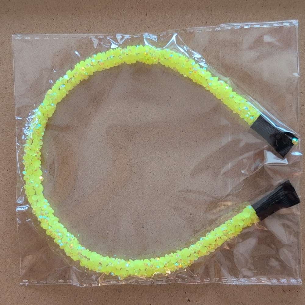 Shimmering Neon Yellow Sugar Headband